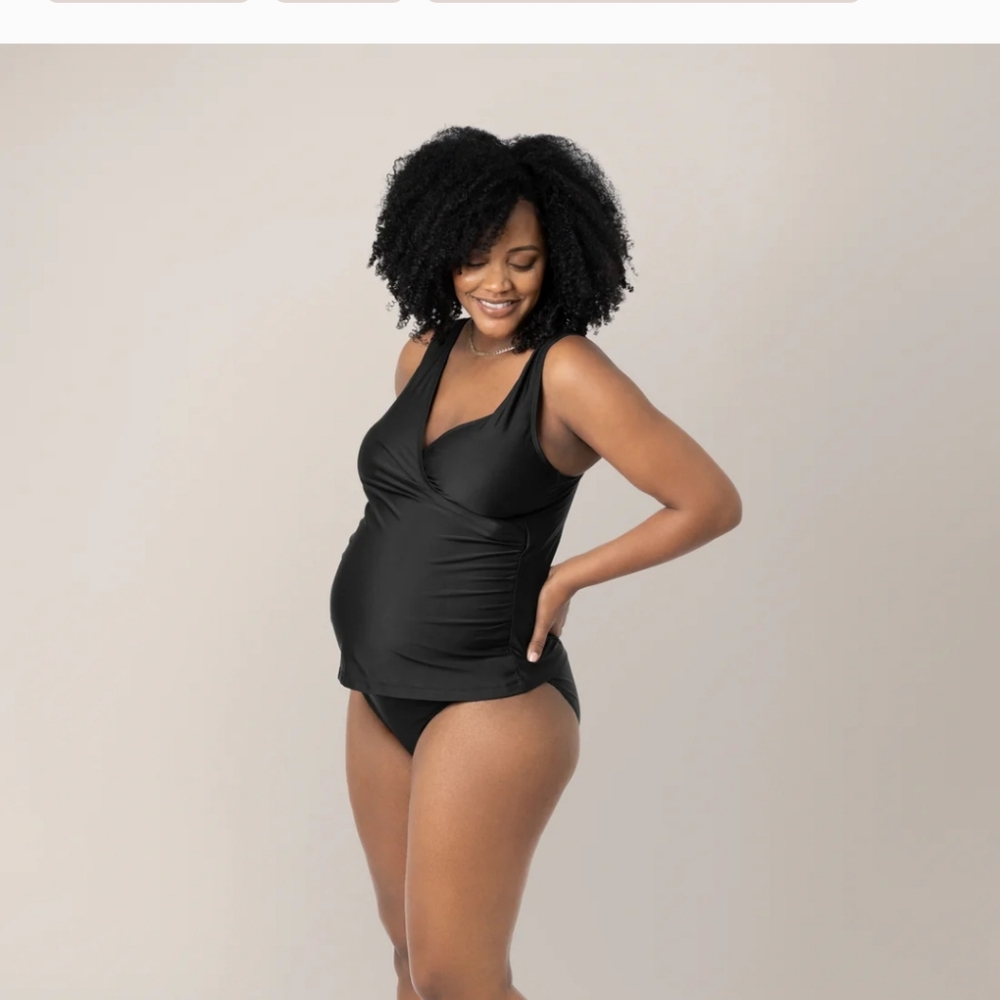 Black Kindred Bravely Maternity Tankini Top, Size Small